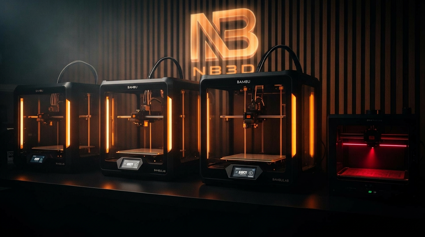 Oficina premium NB3D com impressoras 3D e gravador laser